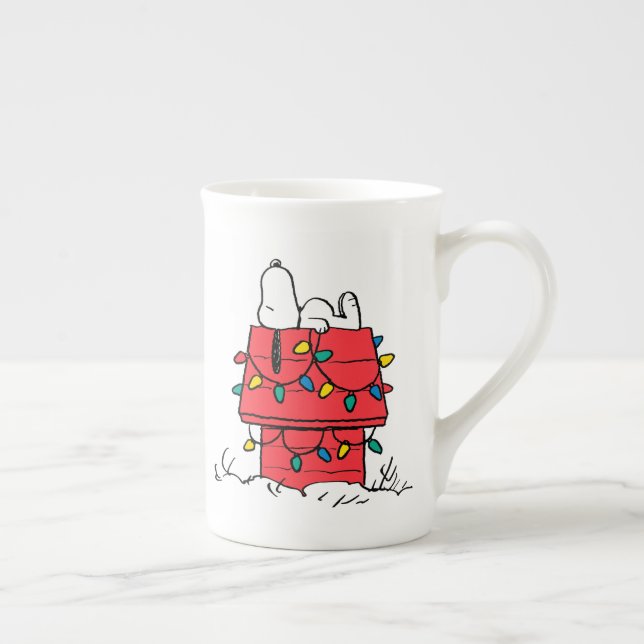 Taza De Porcelana Cacahuetes | Casa de perros de Snoopy con luces (Derecha)