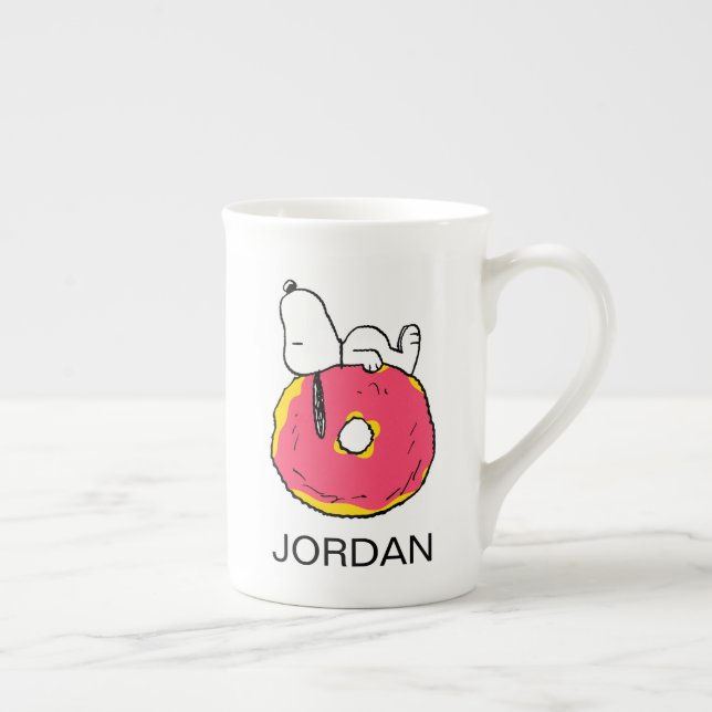 Taza De Porcelana Cacahuetes | Donut rosado Snoopy (Derecha)