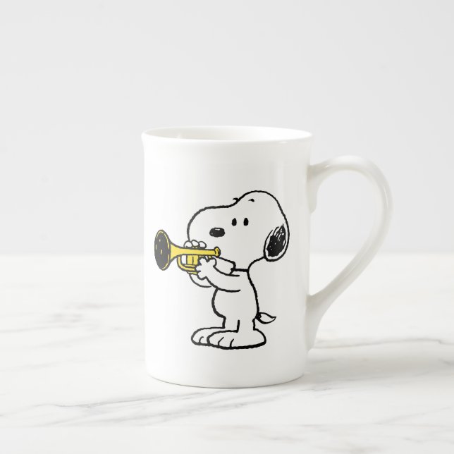 Taza De Porcelana Cacahuetes | Jugador de trompeta Snoopy (Derecha)