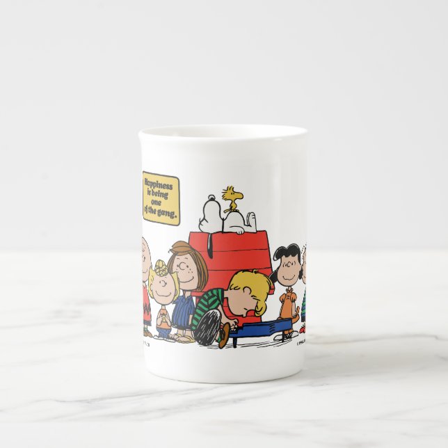 Taza De Porcelana Cacahuetes | La felicidad es ser una pandilla (Frente)