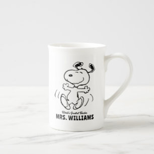 Taza De Porcelana Cacahuetes   Snoopy Greatest Teacher Personalizado