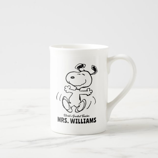 Taza De Porcelana Cacahuetes | Snoopy Greatest Teacher Personalizado (Derecha)