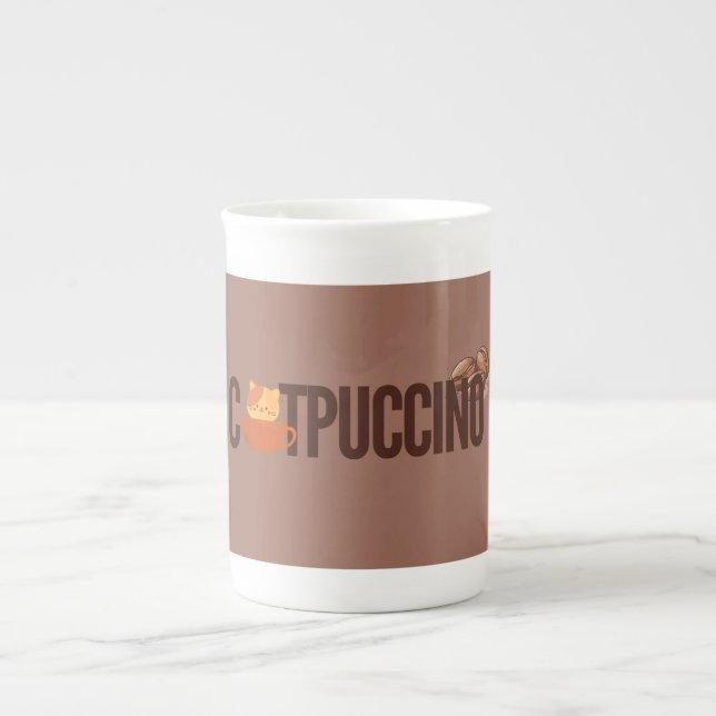 Taza De Porcelana Café Cappuccino Beans Art Mug. (Frente)