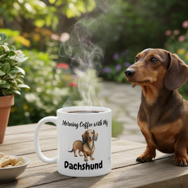 Taza De Porcelana Café DACHSHUND marrón arenoso elegante moderno