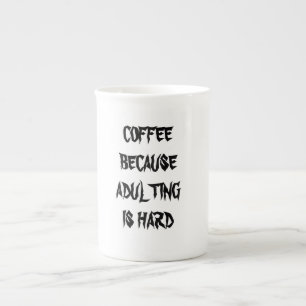 Taza De Porcelana Café: porque adultar es duro Mug