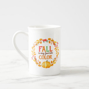 Taza De Porcelana Caída es mi color favorito Calabaza de hojas de ot