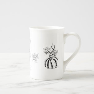 Taza De Porcelana Calabaza negra para Halloween