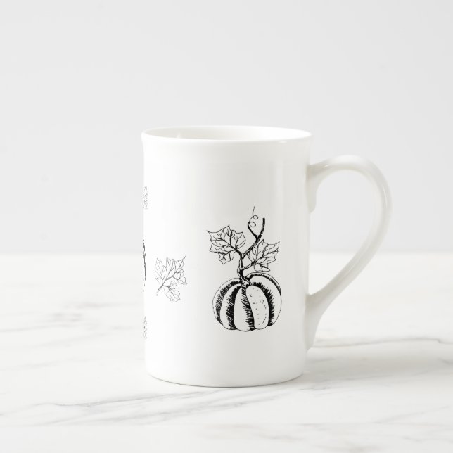 Taza De Porcelana Calabaza negra para Halloween (Derecha)