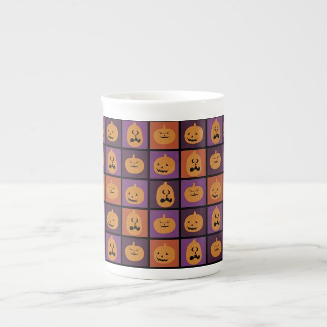 Taza De Porcelana Calabazas de Halloween (Frente)