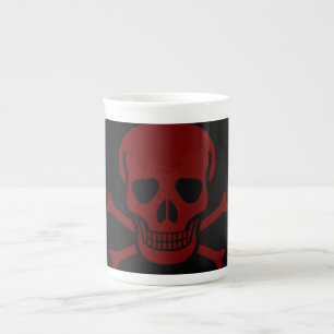 Taza De Porcelana Calavera y huesos