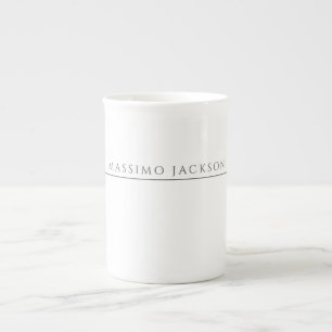 Taza De Porcelana Caligrafía de nombre propio chic simple negro blan