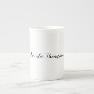 Taza De Porcelana Caligrafía Elegante Sencilla Nombre Simple
