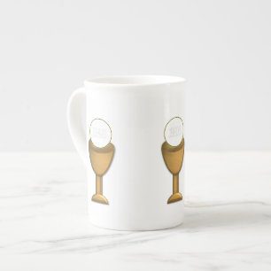 Taza De Porcelana Cáliz dorado y anfitrión - Santa Comunión