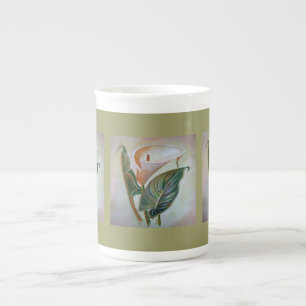Taza De Porcelana Calla Lily Hermoso Arte Botánico