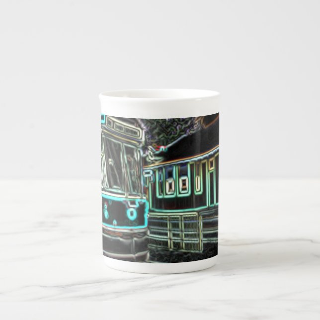 Taza De Porcelana Calle en el tren Stone Bone China Mug (Frente)
