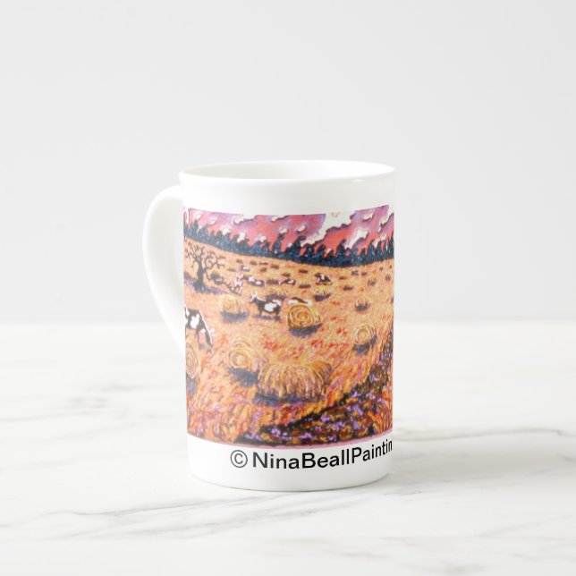 Taza De Porcelana "Camino al Cattleguard" por NinaBeallPaintings (Izquierda)