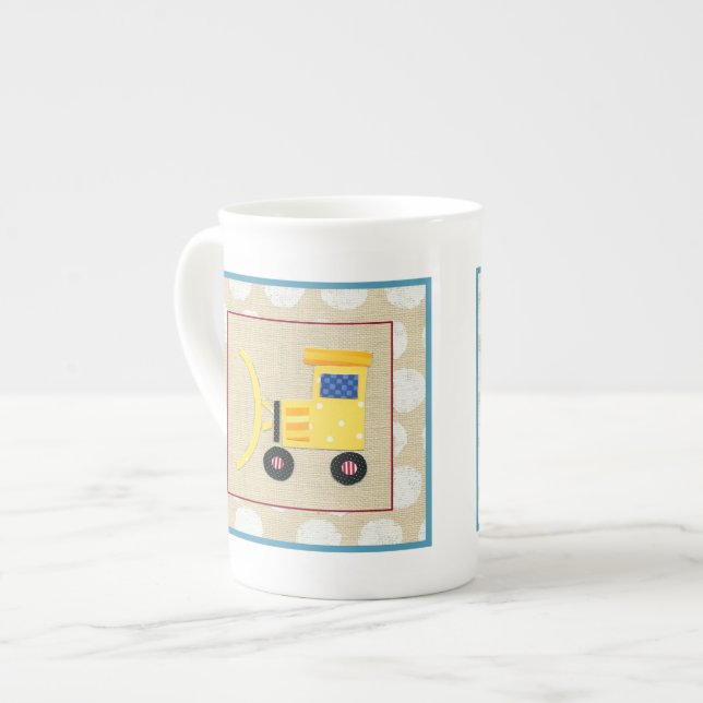 Taza De Porcelana Camión bulldozer de juguete amarillo de Chariklia  (Izquierda)