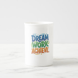 Taza De Porcelana Camiseta Motivacional de Éxito – Sueña Trabaja Log