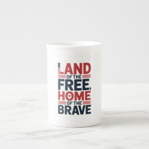 Taza De Porcelana Camiseta USA Tierra de Libres Hogar de los Valie
