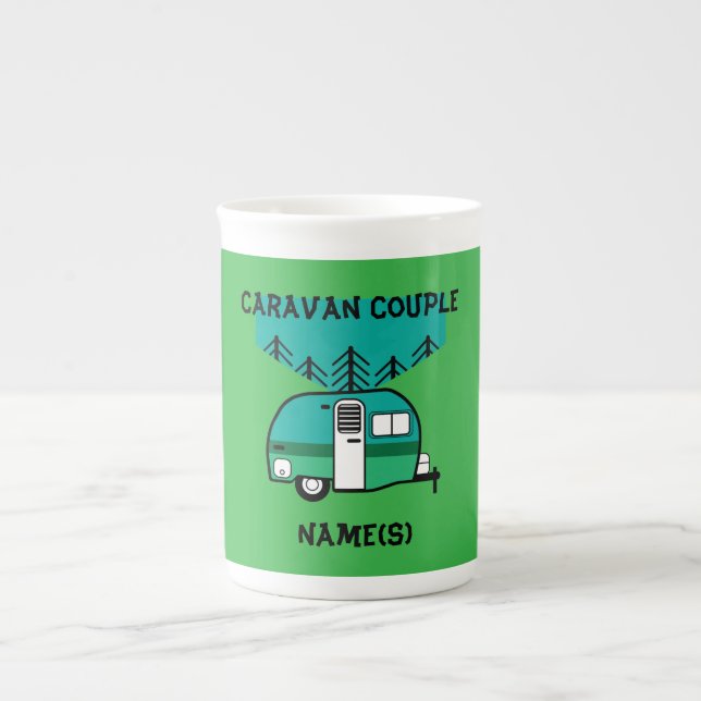 Taza De Porcelana Campers felices con divertidas caravanas de dos to (Frente)