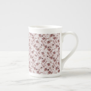 Taza De Porcelana Camping Smores Marshmallow Biscus Campfire Pink