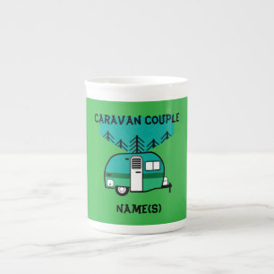 Taza De Porcelana Campistas Felices Caravanas Divertidas Caravanas D