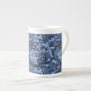 Taza De Porcelana Camuflaje azul marino, militar, ejército