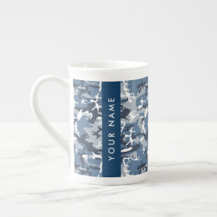 Taza De Porcelana Camuflaje Azul Nieve de Invierno Personaliza tu no