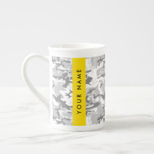 Taza De Porcelana Camuflaje Gris Nieve de Invierno Personaliza tu no