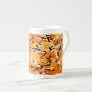 Taza De Porcelana Camuflaje naranja, militar, ejército