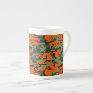 Taza De Porcelana Camuflaje naranja y verde, militar, ejército