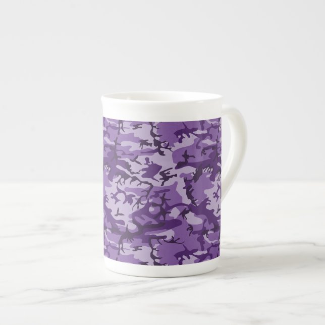 Taza De Porcelana Camuflaje púrpura, militar, ejército (Derecha)