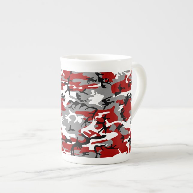 Taza De Porcelana Camuflaje rojo y gris, ejército (Derecha)
