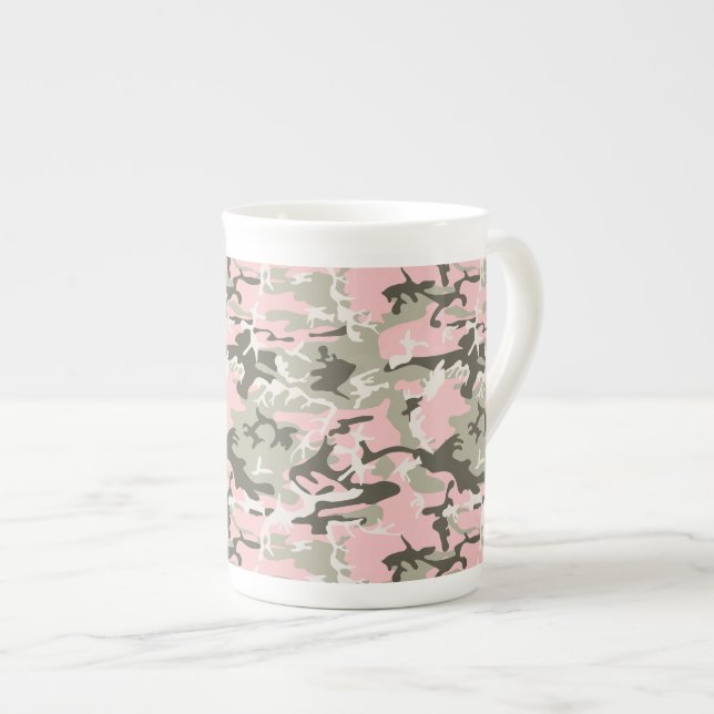 Taza De Porcelana Camuflaje rosa y verde, militar, militar (Derecha)