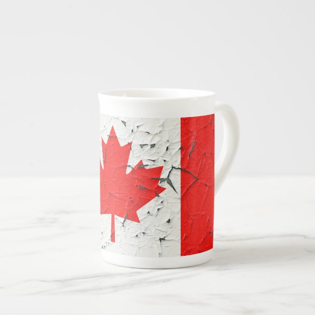 Taza De Porcelana Canadiense Red Maple Leaf CANADA Peeling Paint (Derecha)