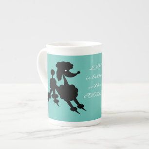 Taza De Porcelana Caniche negro en trullo