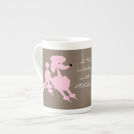 Taza De Porcelana Caniches rosados
