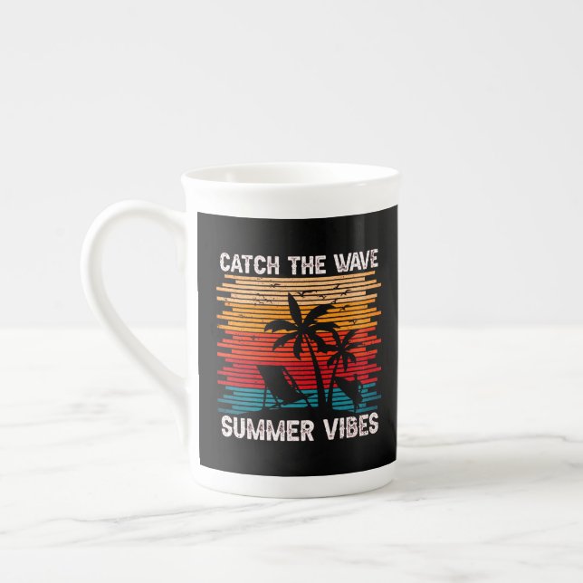Taza De Porcelana Captar Las Ondas De Verano (Izquierda)