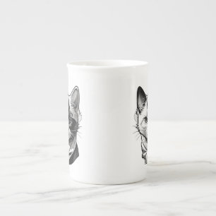 Taza De Porcelana Cara de gato