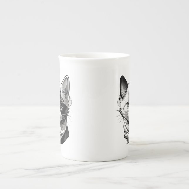 Taza De Porcelana Cara de gato (Frente)