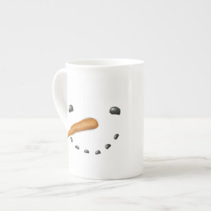 TAZA DE PORCELANA CARA DEL MUÑECO DE NIEVE