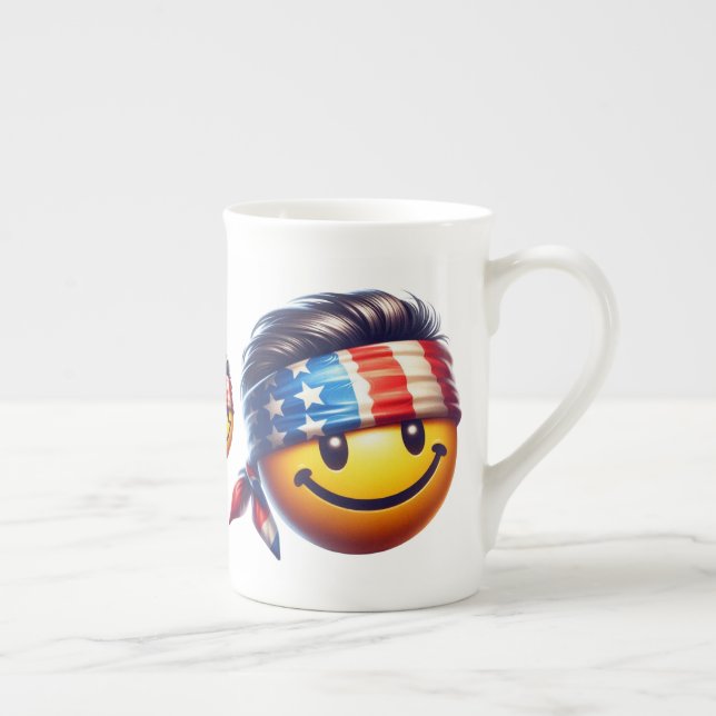 Taza De Porcelana Cara Sonriente Hippie (Derecha)