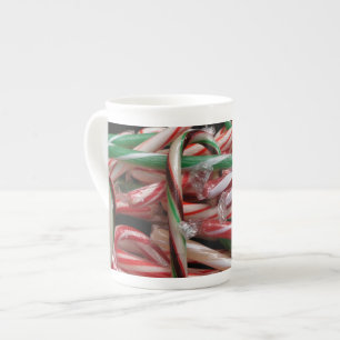 Taza De Porcelana Caramelos de menta de chocolate Festivo Navideño