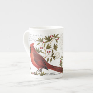 Taza De Porcelana cardenal moderno del invierno del vintage