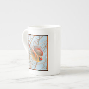 Taza De Porcelana Cardenal norte volando - Fotografía original
