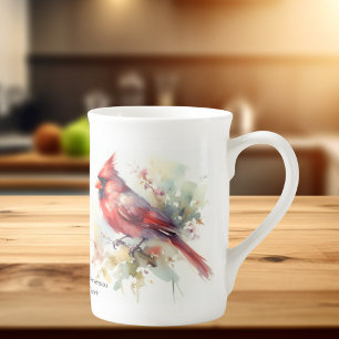 Taza De Porcelana Cardenales modernos rojos y marrones