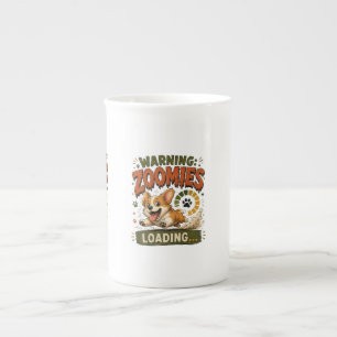 Taza De Porcelana "Cargando Zoomies Advertencia"Camiseta divertida p