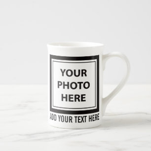 Taza De Porcelana Cargar 2 fotos y añadir texto - imagen Personaliza