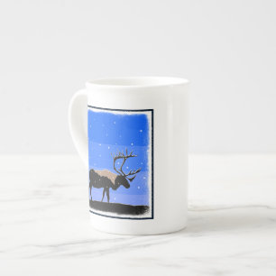 Taza De Porcelana Caribou in Winter - Arte original de la vida salva
