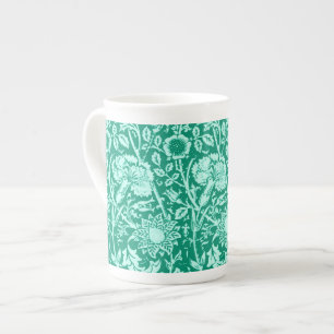 Taza De Porcelana Carnación modernista Damasco, turquesa